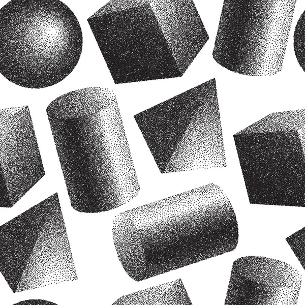 Geomertische abstrakte nahtlose Muster mit schwarzen und weißen Farben. — Stockvektor