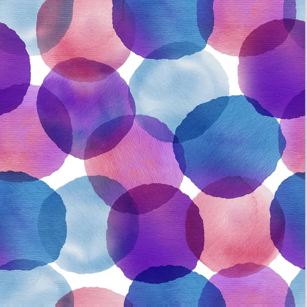 Watercolor seamless texture of bright isolated circles.Vector Design illustration — Stock Vector