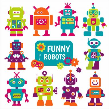 komik robotlar seti