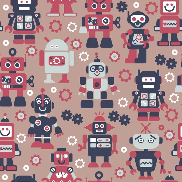 Roboter färben nahtlose Muster — kostenloses Stockfoto