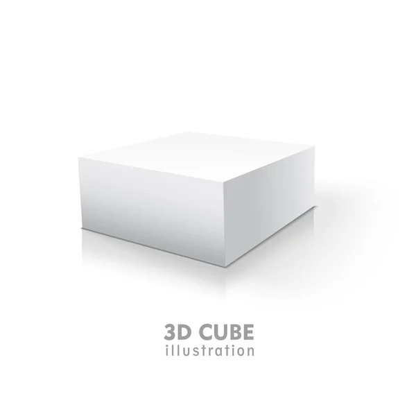 Cubo 3D aislado sobre fondo blanco — Vector de stock