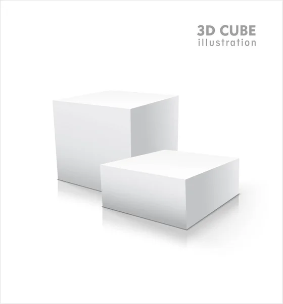 Deux cubes 3D isolés sur fond blanc — Image vectorielle