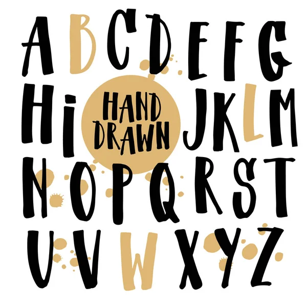 Set disegnato a mano di tipo Lettering set — Vettoriale Stock