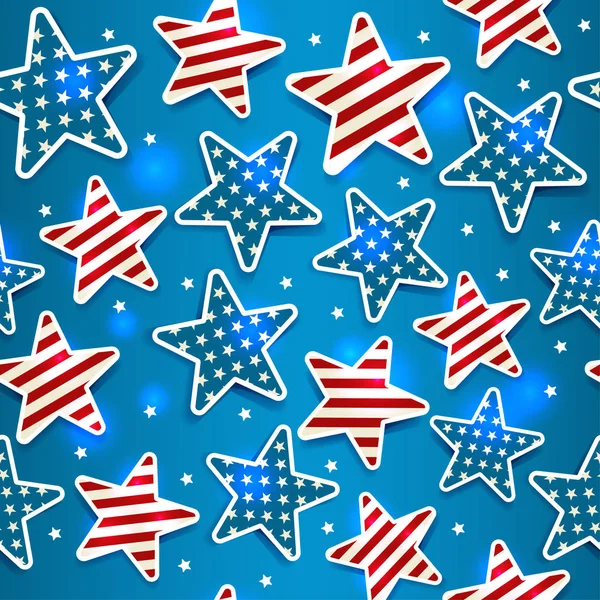 Illustration Memorial Day avec motif sans couture étoile . — Image vectorielle