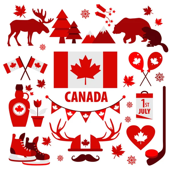 Canada teken en symbool, Info-graphic elementen platte icons set. — Stockvector