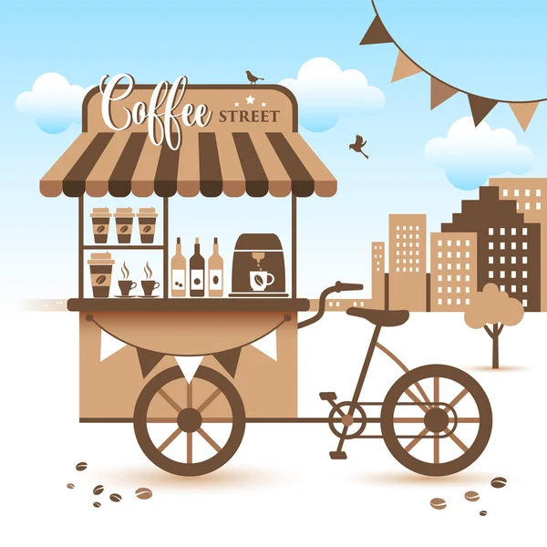 Chariot. Prends un café avec toi. Illustration vectorielle — Image vectorielle