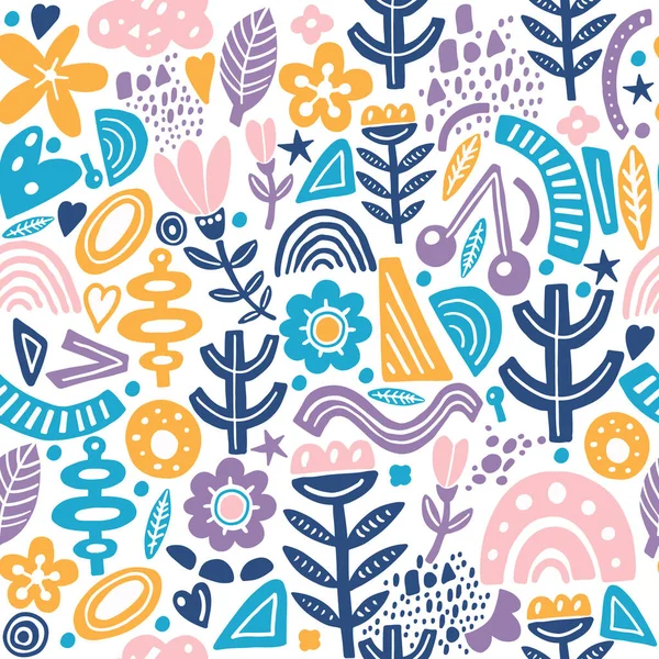 Style de collage motif de répétition sans couture avec des formes abstraites et organiques en couleur pastel. Textile moderne et original, papier d'emballage, design d'art mural . — Image vectorielle