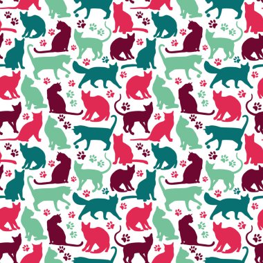 Nicecolors kedilerinin kusursuz arkaplan çizimi