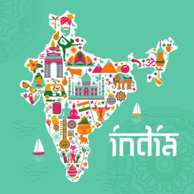Hindistan Haritası şeklinde geleneksel semboller