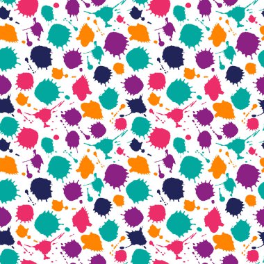 Elle çizilmiş lekelerin parlak, pürüzsüz deseni. Holi Hint festivali veya renk partisi için vektör illüstrasyonu.