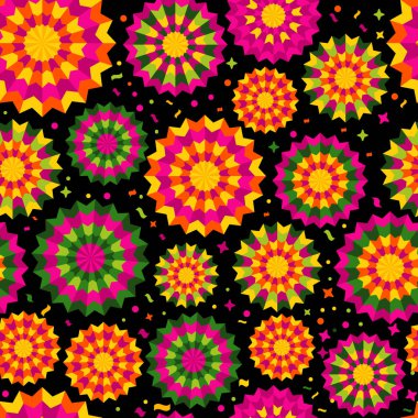 Soyut arka plan, etnik süsleme ile kusursuz desen. Meksika desenli bir element. Tebrik kartı, davetiye, poster ve yüzey şablonu. Vektör dosyası illüstrasyon kutlaması.