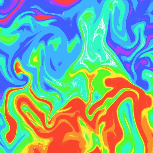 Holografisch in neonkleur. Heldere neon illustratie van vloeibare wervellijn patroon. Moderne folie achtergrond in levendige kleur, wervelpatroon abstracte achtergrond. Rainbow Kleurrijk digitaal kunstoppervlak. — Stockfoto