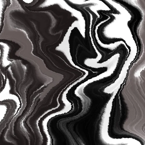 黒と白の色でホログラフィック。液体渦流アートパターンのイラスト。現代の箔の背景、旋回パターン抽象的な背景。デジタルアート面. — ストック写真