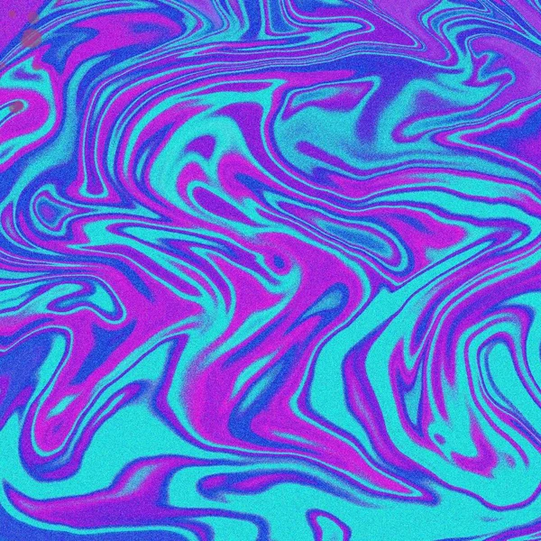 ネオンカラーのホログラフィック。液体の渦巻き大理石のパターンの明るいネオンイラスト。鮮やかな色で現代の箔の背景、旋回パターン抽象的な背景。レインボーカラフルなデジタルアート面. — ストック写真