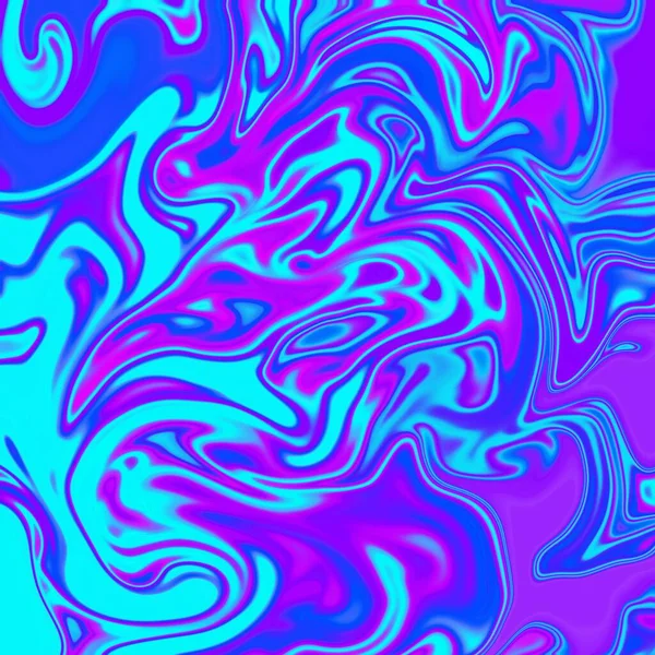 Holografi i neonfärg. Ljus neon illustration av flytande virvel marmor mönster. Modern folie bakgrund i levande färg, virvla mönster abstrakt bakgrund. Rainbow Färgglada digital konst yta. — Stockfoto