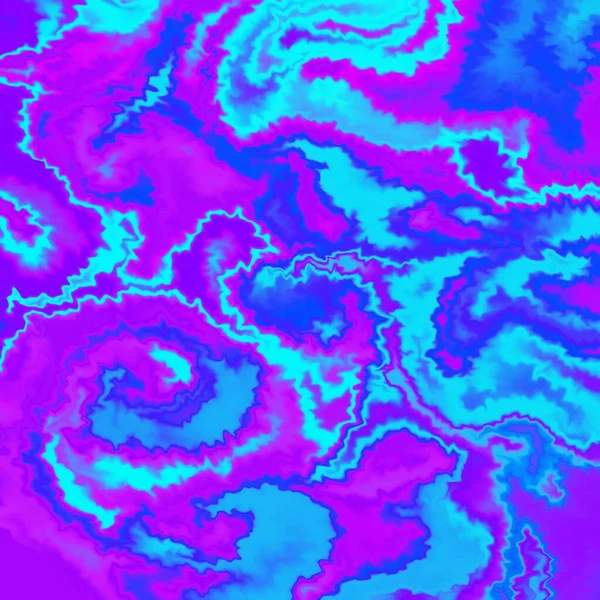 ネオンカラーのホログラフィック。液体の渦巻き大理石のパターンの明るいネオンイラスト。鮮やかな色で現代の箔の背景、旋回パターン抽象的な背景。レインボーカラフルなデジタルアート面. — ストック写真