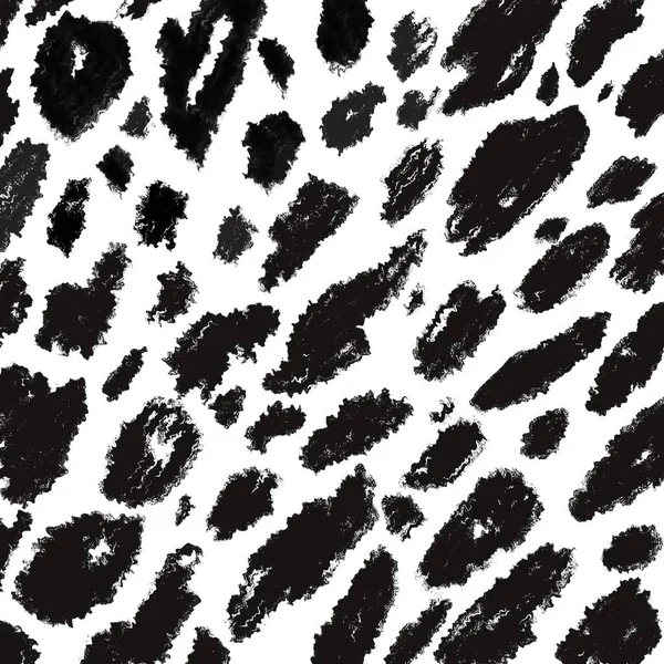 Abstract print with leopard skin imitation. Black and white animal wild background illustration. — Stock Photo, Image