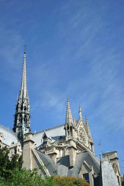 Detalii Despre Partea Superioară Catedralei Notre Dame Paris Înainte Incendiul — Fotografie, imagine de stoc