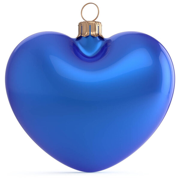 Christmas ball New Years Eve bauble blue heart decoration