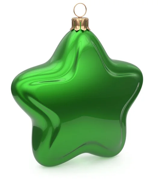 Kerst stervorm groene opknoping decoratie New Years Eve — Stockfoto
