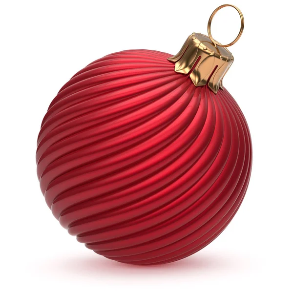 Χριστουγεννιάτικη μπάλα της Πρωτοχρονιάς διακόσμηση κόκκινο λαμπερό στριμμένα — Φωτογραφία Αρχείου
