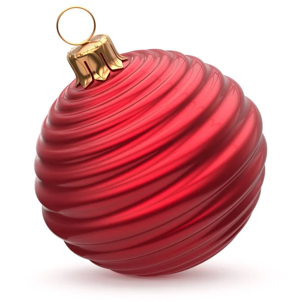 Bola de Navidad Año Nuevo decoración rojo ondulado bauble — Foto de Stock