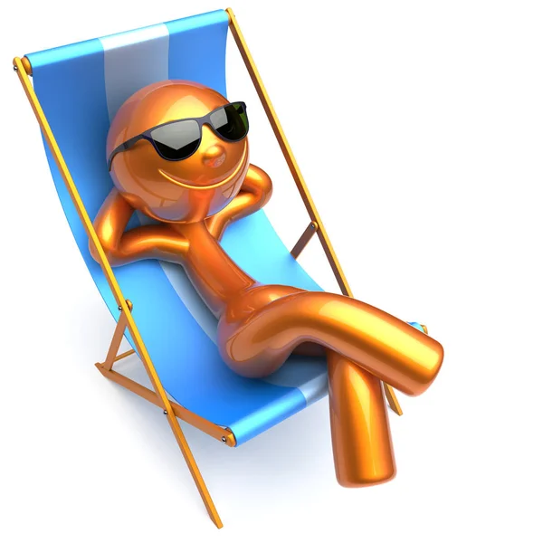 Man smiley summer sunglasses peaceful cartoon character — Stock Photo, Image