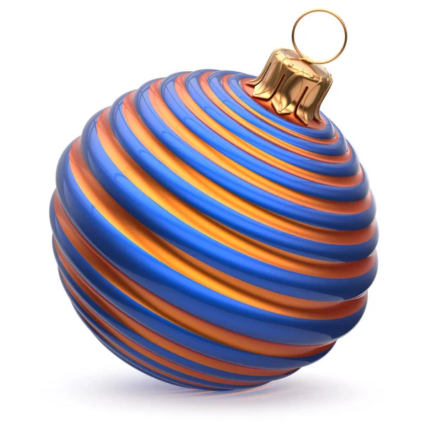 Christmas ball på nyårsafton dekoration blå orange randig — Stockfoto