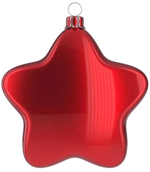 Stella di Natale appeso decorazione rosso Capodanno bauble — Foto Stock