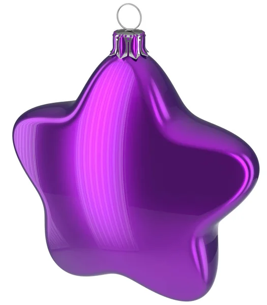 クリスマス ボール 4 つ星形紫装飾安物の宝石をぶら下げ — ストック写真