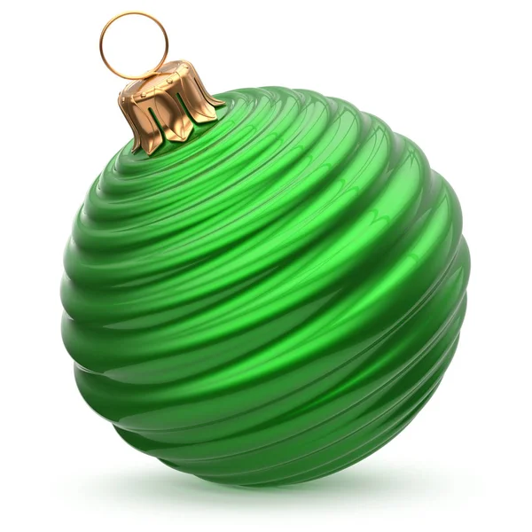 Pallone di Natale Capodanno decorazione verde elegante bagattella — Foto Stock