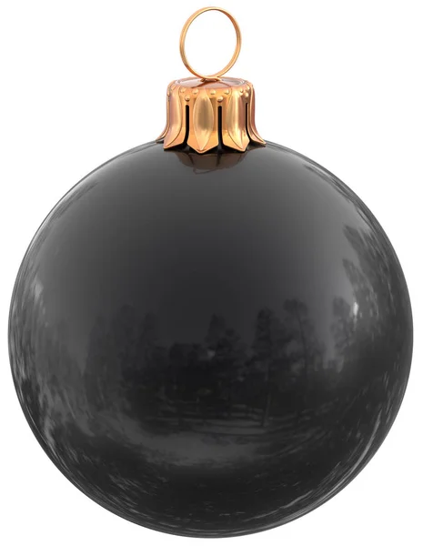 Bola de Navidad negro Año Nuevo bauble decoración brillante — Foto de Stock