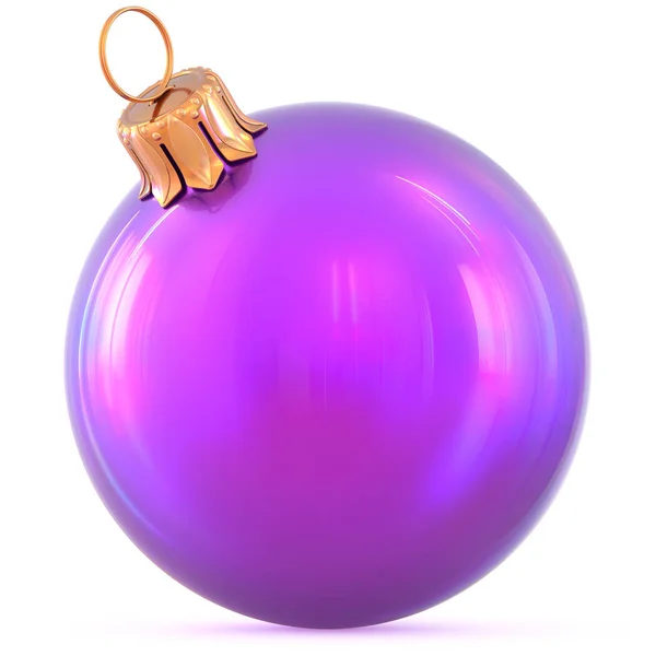 Bola de Natal Decoração de véspera de Ano Novo púrpura brilhante bugiganga — Fotografia de Stock