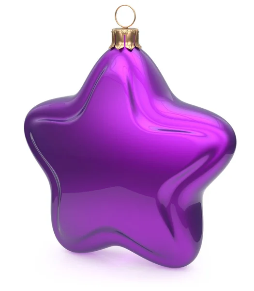 Bola de Navidad estrella en forma de colgante púrpura decoración bauble —  Fotos de Stock