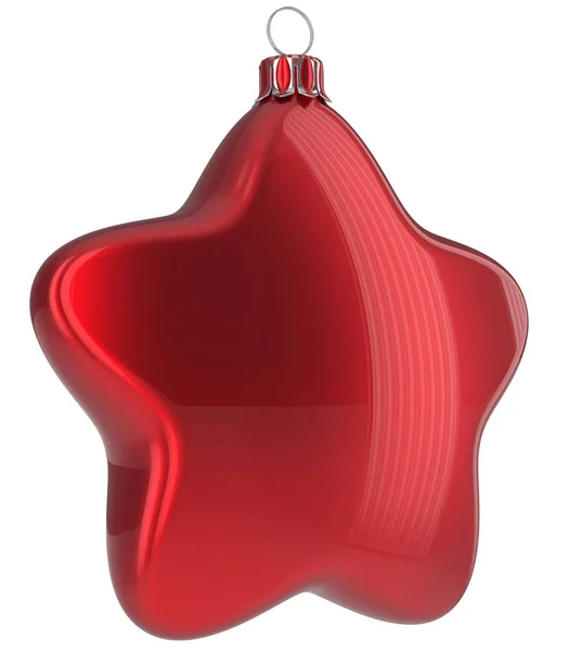 Bola roja de Navidad estrella en forma de bola colgante decoración —  Fotos de Stock