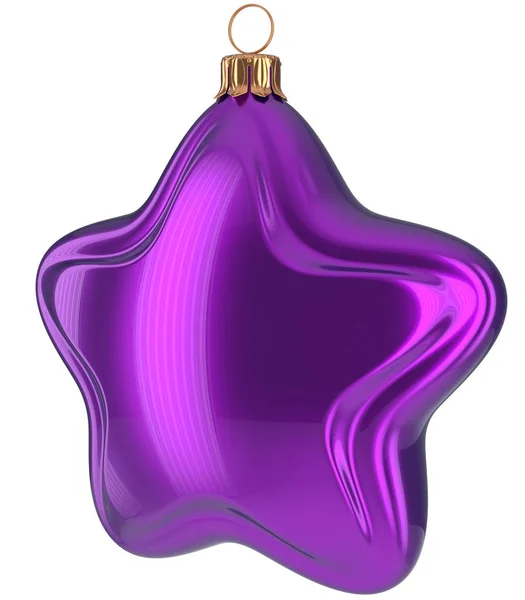 Estrella de Navidad en forma de bola de Feliz Navidad decoración púrpura —  Fotos de Stock