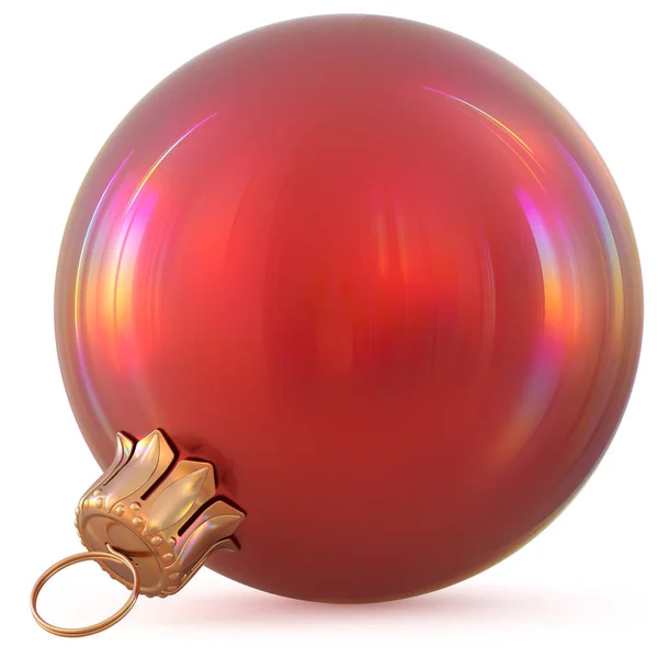 Χριστουγεννιάτικη μπάλα κόκκινη Πρωτοχρονιάς παραμονή διακόσμηση μπιχλιμπίδι σύγχρονη — Φωτογραφία Αρχείου