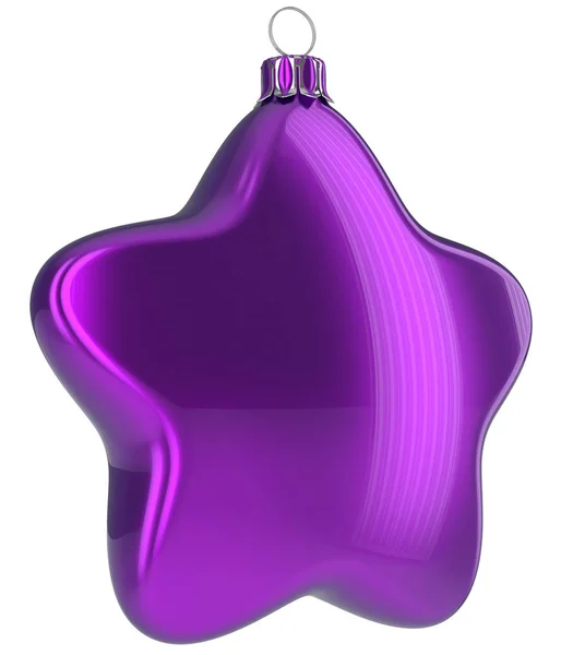 Bola de Navidad estrella en forma de colgante morado decoración azul — Foto de Stock