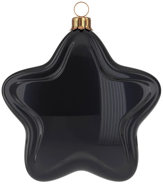 Bola de Navidad decoración colgante negro en forma de estrella bauble — Foto de Stock