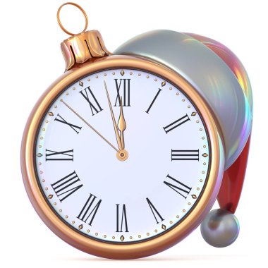 New Year's Eve saat altın Noel top gece yarısı saat