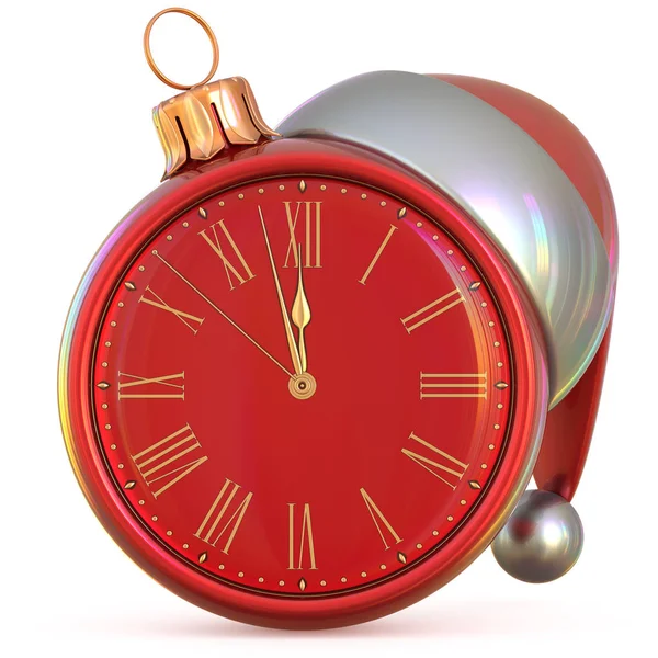Relógio de Ano Novo Bola de Natal Pressão da hora da meia-noite — Fotografia de Stock