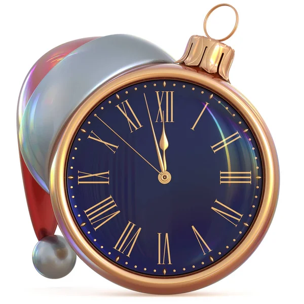New Year's Eve clock Christmas ball midnight hour decoration — Stock Photo, Image