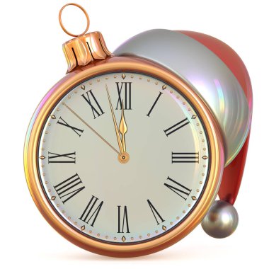New Year's Eve saat altın Noel top gece yarısı son saat