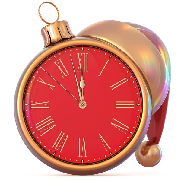 Reloj de pelota de Navidad medianoche última hora cuenta regresiva de Nochevieja — Foto de Stock