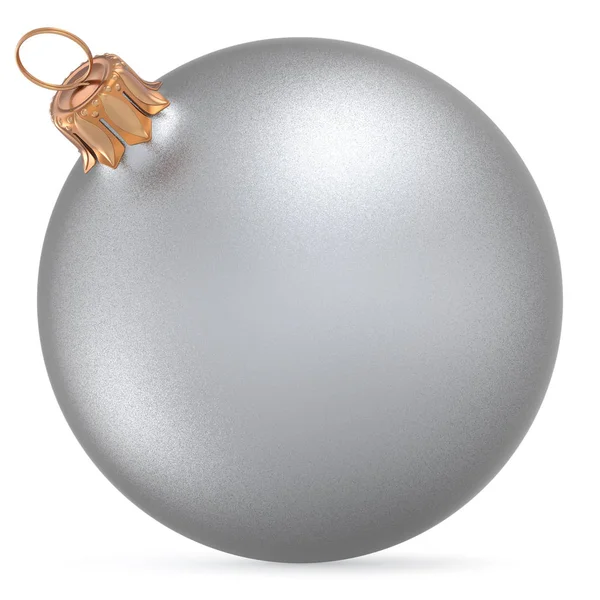 Bola de Navidad adorno de invierno de plata Bola de Año Nuevo —  Fotos de Stock