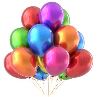 İyi ki doğdun parti dekorasyon renkli balonlar çok renkli