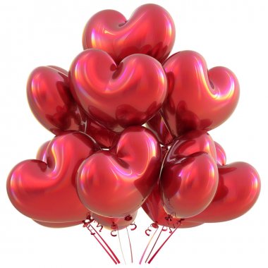 İyi ki doğdun parti dekorasyon kırmızı şeklinde Kalp balonlar seviyorum