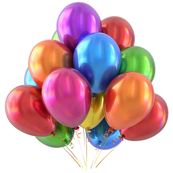 Buon compleanno palloncini partito decorazione colorato multicolore — Foto Stock