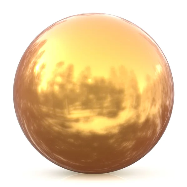 Sphere runda knappen Guldbollen grundläggande cirkel geometriska form — Stockfoto