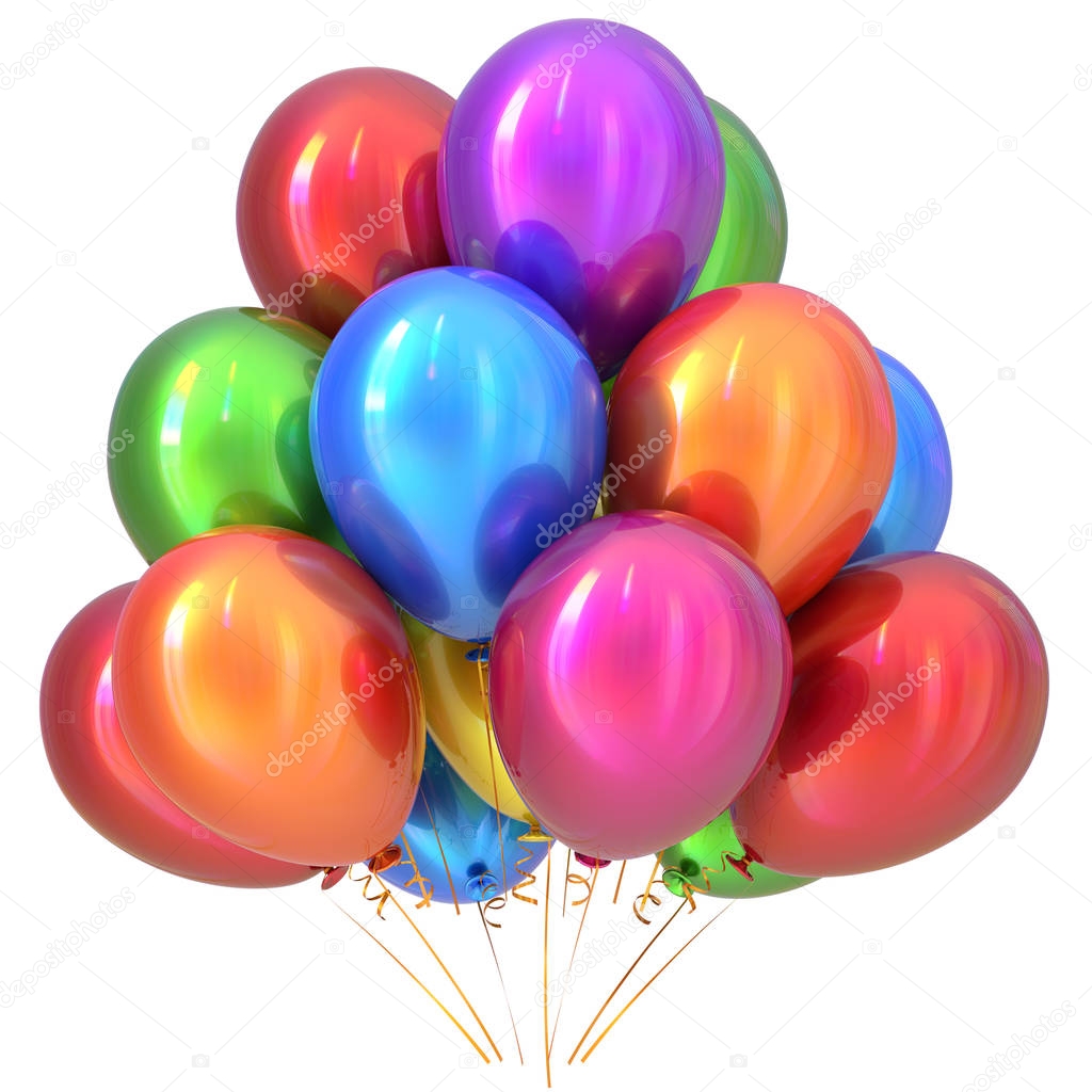 Balloons happy birthday party decoration colorful multicolored